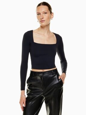 Aritzia Babaton Contour Squareneck Longsleeve Black